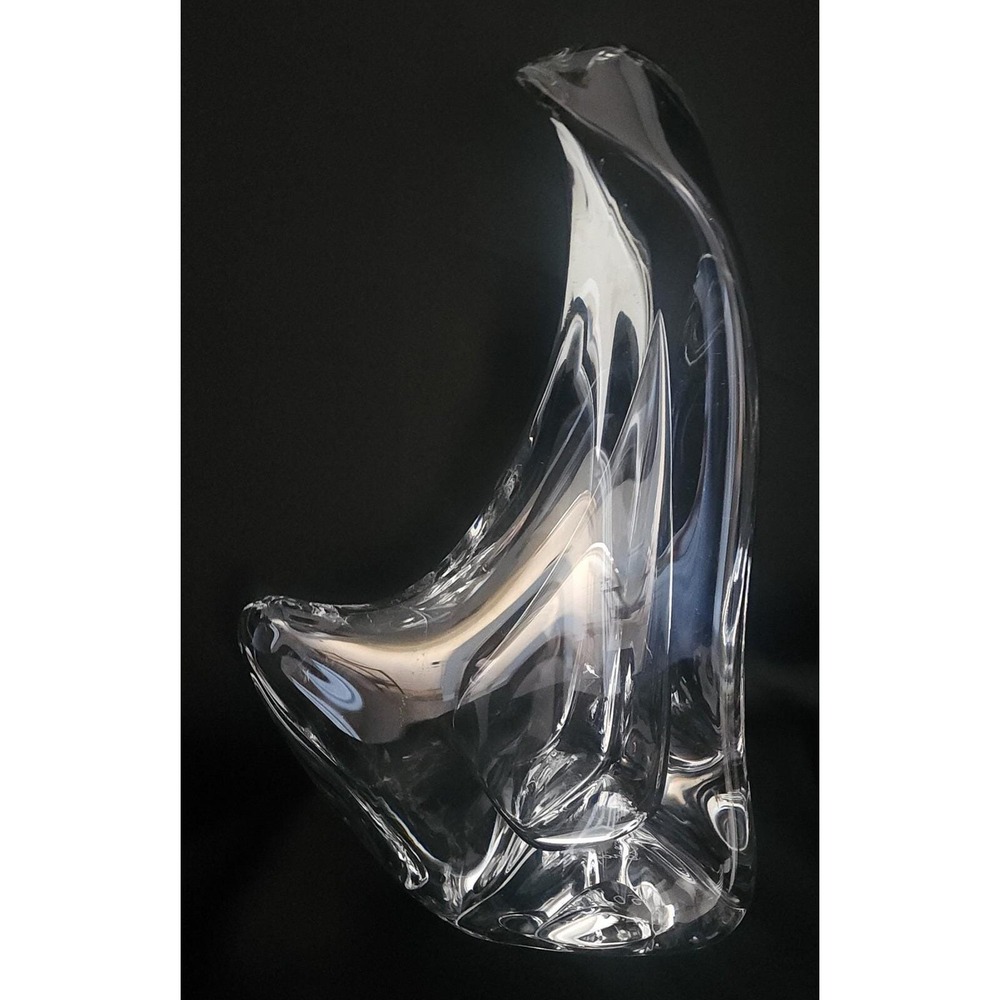 Vtg Signed Mario Brogi Modern Italian Art Glass Penguin Crystal Sculpture 10.5"